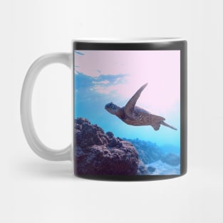 Majestic Green Sea Turtle Swimming Mug